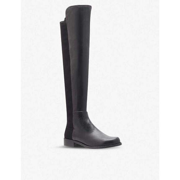 Stuart Weitzman 5050 Over The Knee Boot Black Leather Stretch Elastic Ba… - Picture 1 of 10